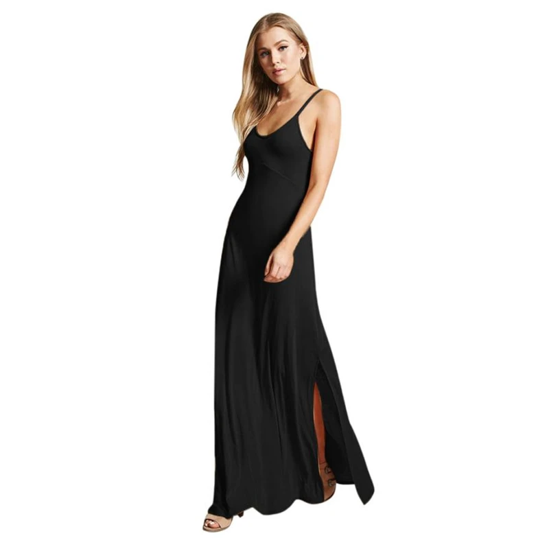 Chamgsend Women's Dress 2018 Bandage Casual Solid Summer Sleeveless Above Knee Mini Dress Loose Party Dress Maxi01