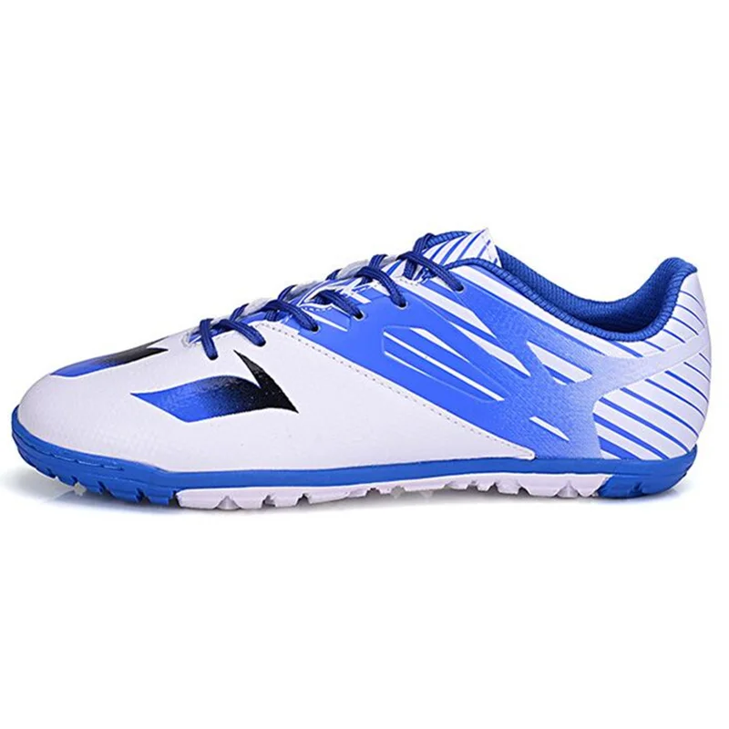 MAULTBY Men s White Blue TF Turf Sole Outdoor Cleats font b Football b font Boots