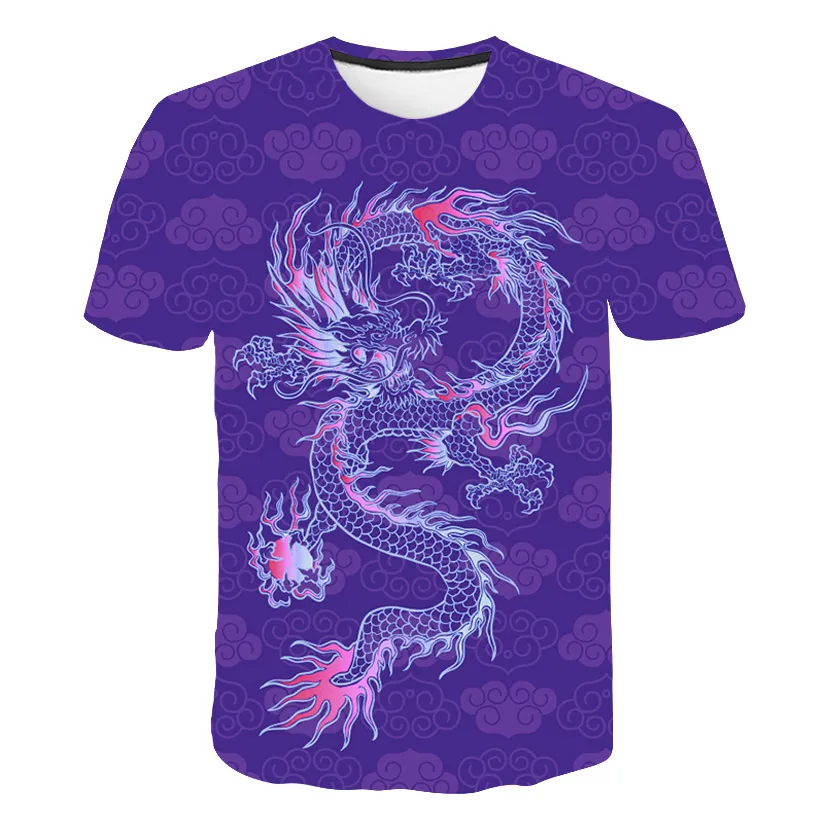 

2019 Newest Men T-shirt Fashion 3D Print Dragon Printing Tops tee Men Casual Breathable T-shirt Men Short Sleeve Tops tee