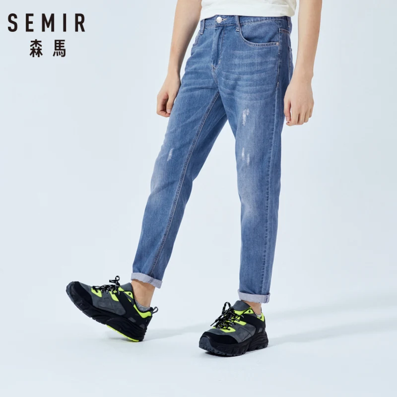 SEMIR джинсы мужские Студенческие летние новые брюки в Корейском стиле