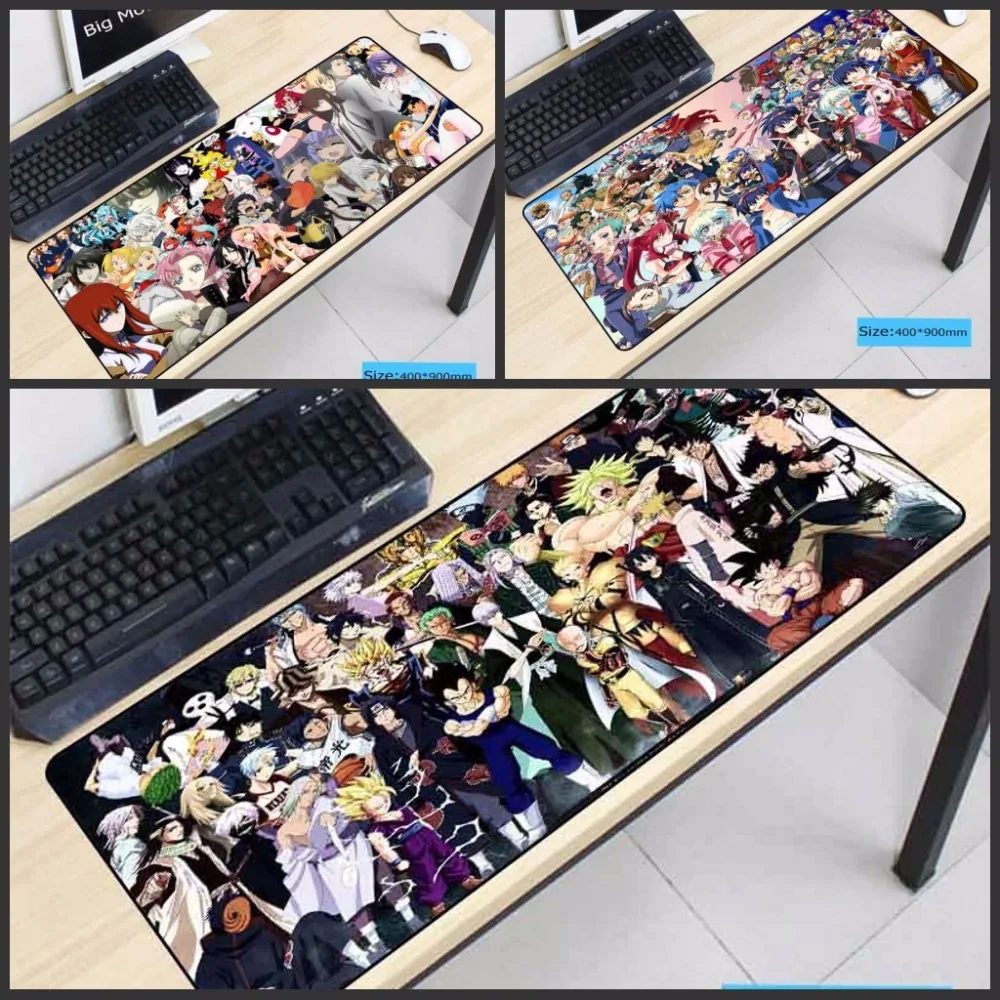 

Mairuig 900*400*3MM One Piece Anime Speed Version Large Gaming Mouse Pad Gamer Black Locking Edge Mouse Keyboards Mat Big Desk