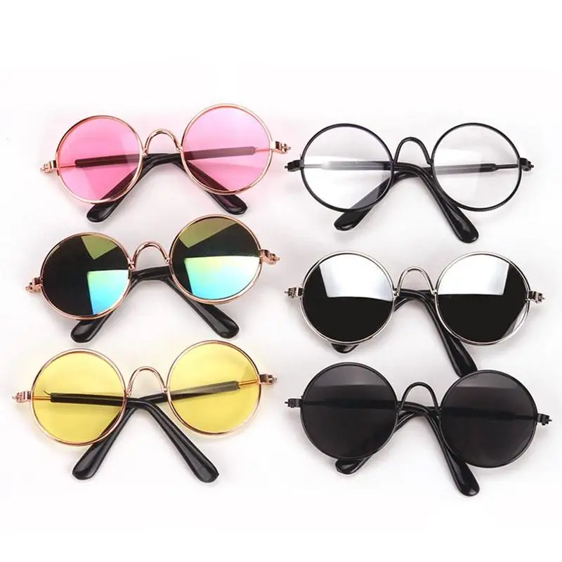 Hot Sale Doll Toy Cool Sunglasses Prop Mix-color Fashion Round Frame Retro Cool Doll Glasses For 18 Inches Doll Doll Accessories