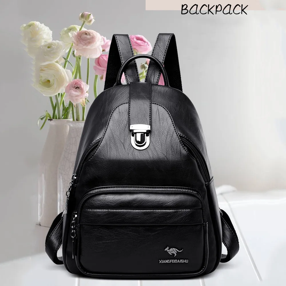 New Women sheepskin Backpacks School Bags For Girls Female Fashion Backpack Travel Shoulder Bags High Quality Mochilas Feminina