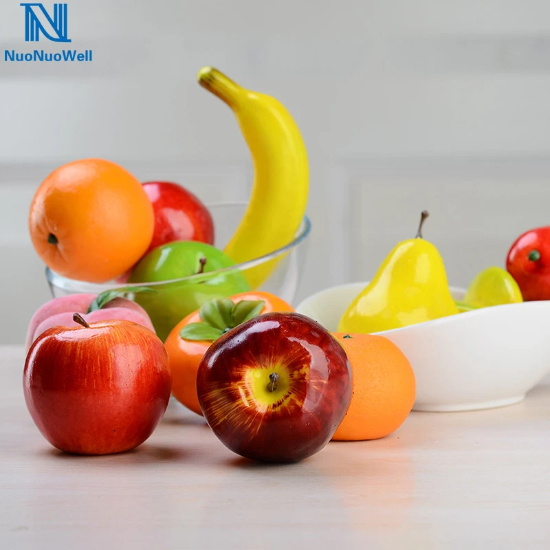 NuoNuoWell муляжи фруктов модель пены яблоко/Персик/оранжевый/лимоны DIY пластиковые реалистичные фрукты домашний декор искусственные цветы