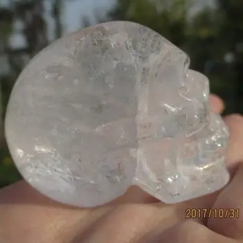 

VH 97g Beautiful Natural White Quartz Crystal Skull /Skeleton Carving Healing