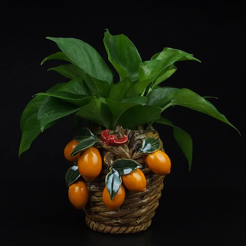 Folk Art Ceramic Porcelain Chinese Small Size Tabletop Vase with Fruit Design for Home Decoration SYXF029 | Дом и сад