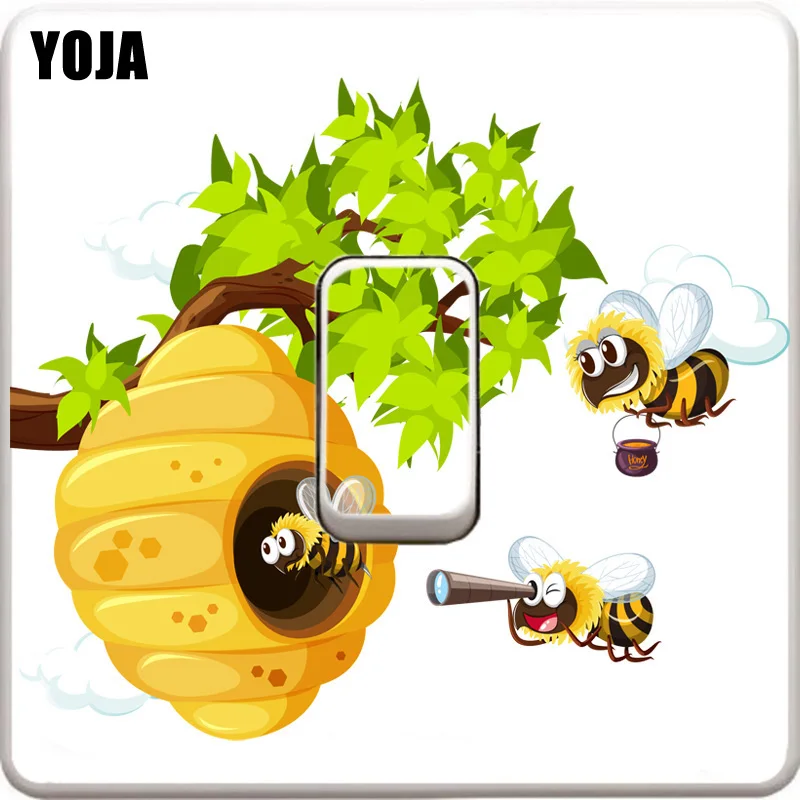 

YOJA Bee Decor Living Room Bedroom Wall Stickers Personalized PVC Switch Sticker 12ss0032
