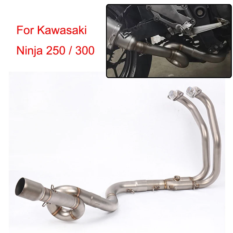 MTCLUB For Kawasaki Ninja 250 300 Z300 Z250 250R Motorcycle Modified Muffler Exhaust Contact Mid Link Pipe 304 Stainless Steel (2)