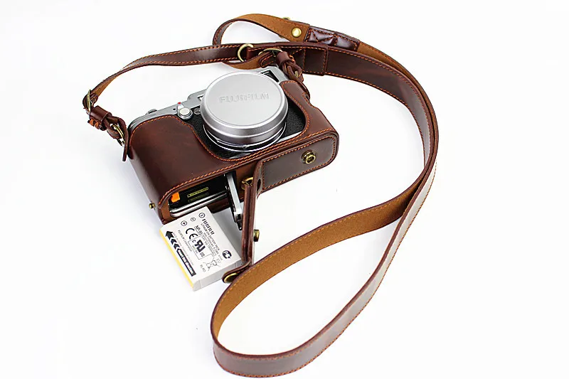 Роскошные Камера видео чехол сумка для цифровой камеры Fujifilm X100 X100S X100T из искусственной кожи Камера сумка Винтаж защитную крышку вынуть Батарея напрямую