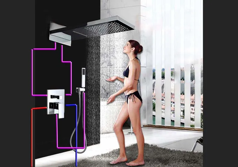 Chrome-Polished-Rainfall-Brass-Shower-Head-Wall-Mount-Shower-Faucet-With-6pcs-Body-Massage-Spray (1)