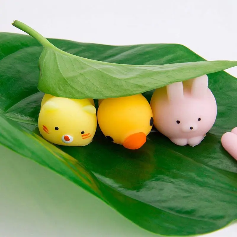 Random 30 Pcs Cute Animal Mochi Squishy Kawaii Mini Soft Squeeze Toy Fidget Hand Toy for 5