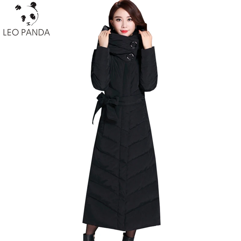 

2019 Winter New Down Jacket Female Slim Solid Warm Coat Hooded X-Long Jackets Women Parka Thicken Plus Size Outerwear Parka