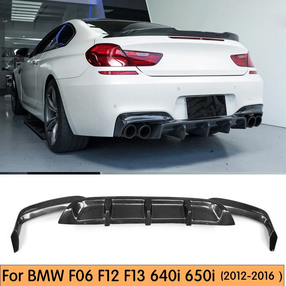 

For F12 Diffuser Lip M6 Style Carbon fiber For BMW F06 F12 F13 M-Sport Rear Bumper Diffuser Lip 640i 640i xDrive 650i 2012-2016