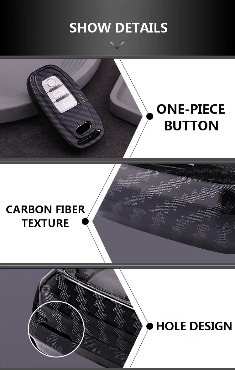 PC Carbon Fiber Fob полный защитный чехол автомобильный чехол для ключей для Audi A4 S4 B7 B8 A6 A5 A7 A8 Q5 S5 S6 Q7 авто аксессуары смарт-ключ