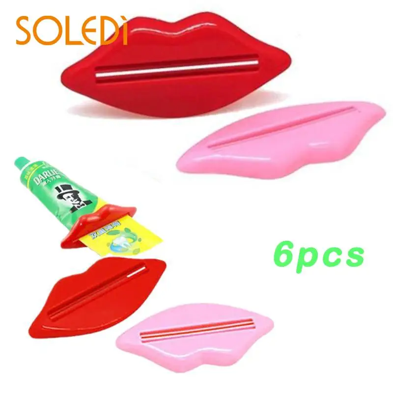 2Pcs/Set Sexy Lips Kisses Dispenser Cream Toothpaste Squeezer Holders Tools Toothpaste Squeezer Home Tools Bathroom Supply