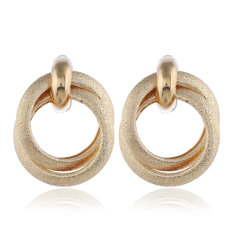 

2019 women earring Big Geometric earrings vuntage gold color circle Dangle Drop vintage Earings fashion Jewelry
