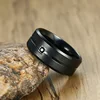 Vnox Men's Wedding Brand Ring Stylish Black Two Lines 8MM Stainless Steel Matte Rings for Men Inlaid AAA Cubic Zirconia ► Photo 3/6