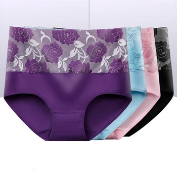 

Cotton Womens Pression Panties Plus Size briefs Breathable Big Size High Waist Lingerie for Ladies Culotte Femme 3pcs/lot L-3XL