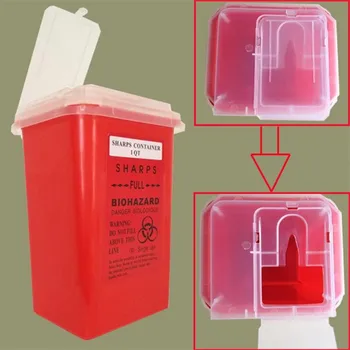 

2017 Newest Red Tattoo Medical Plastic Sharps Container Biohazard Needle Disposal 1 Qt Size For Tattoo Artists Free shipping