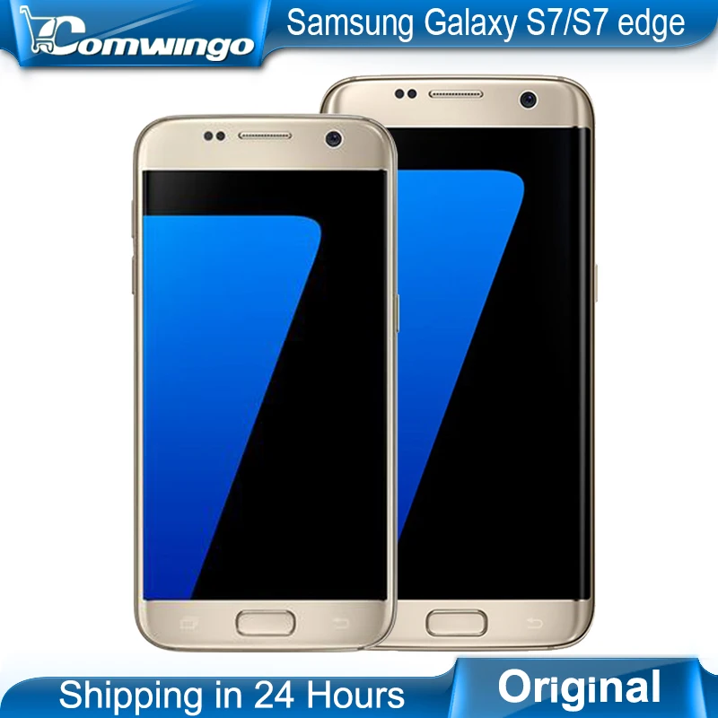  Original Samsung Galaxy S7/S7 Edge Waterproof Smartphone 5.1 inch 4GB RAM 32GB ROM Quad Core NFC WIFI Bluetooth GPS 12MP 4G LTE 