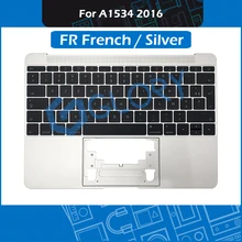 10 шт./лот A1534 Topcase Топ корпус серебристого цвета для Macbook retina 1" Упор для рук с клавиатура с французской раскладкой+ Подсветка Замена