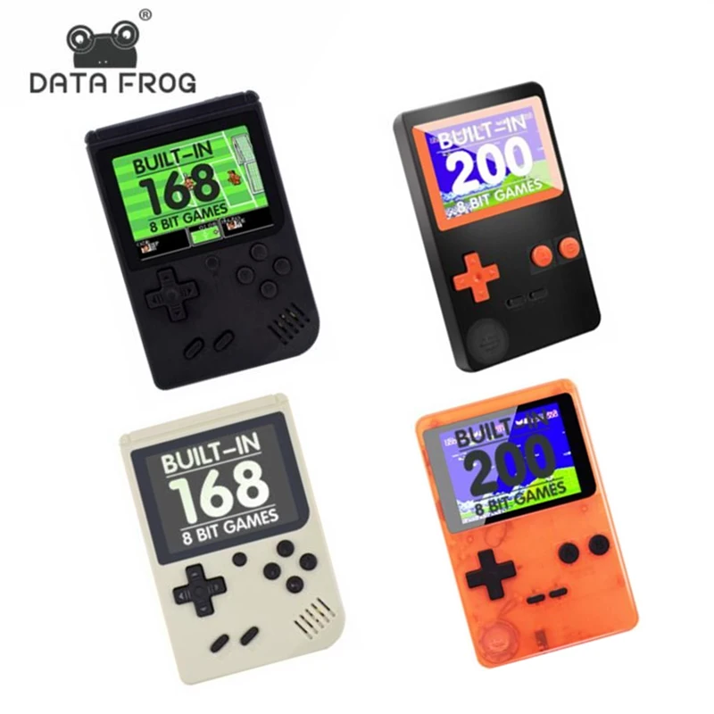 

DATA FROG Classic Portable Handheld Retro Mini Video Game Console 8 Bit Built In 168/200 Retro Games AV Out Game Gift For Kids