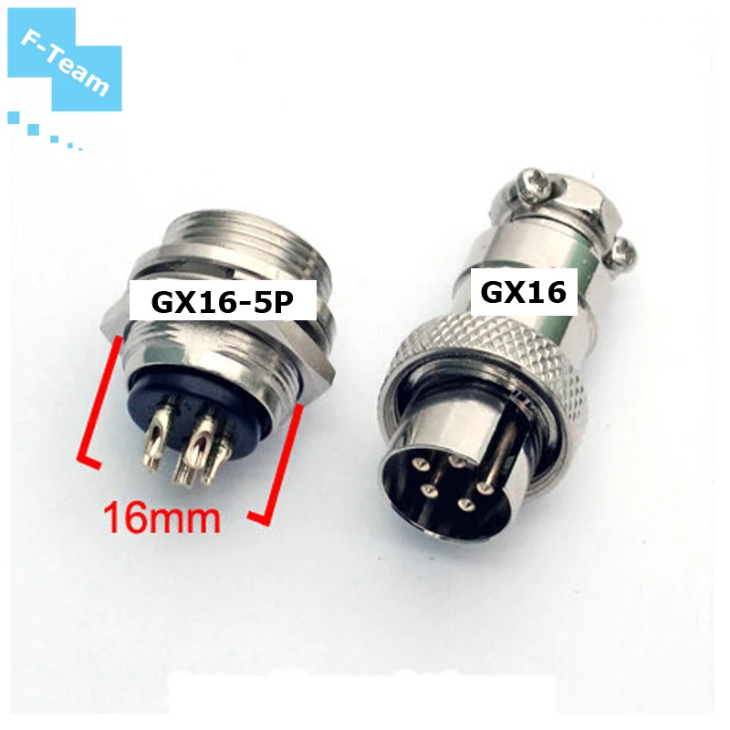 2 set 5 Pin 16mm Male & Female Wire Panel Connector kit GX16 Socket+Plug for