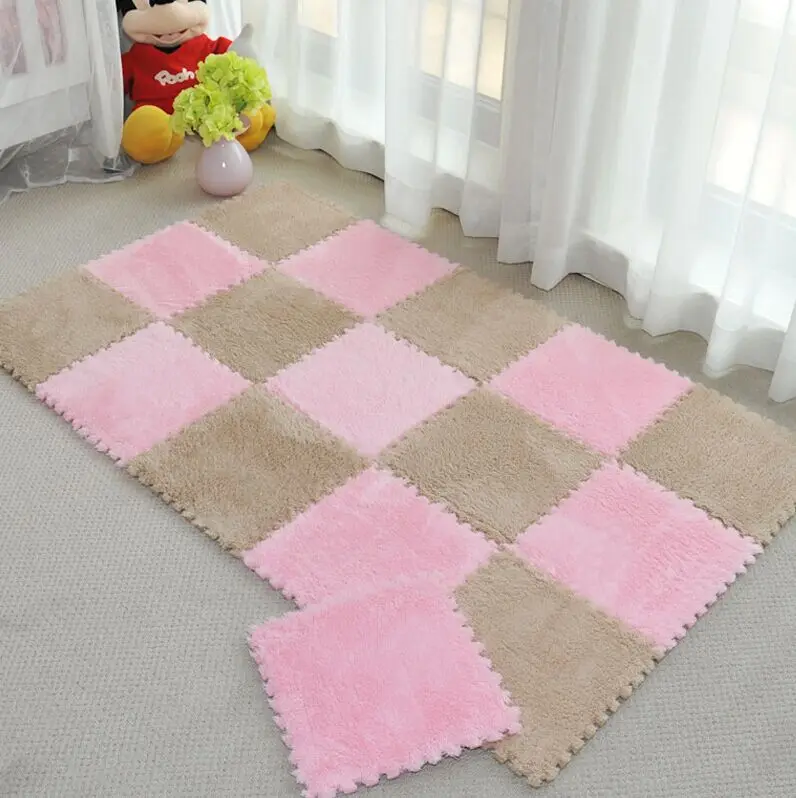 

10PC DIY magic Jigsaw 30 * 30CM living room bedroom children kids soft patchwork carpet Splice non-slip puzzle climbing baby mat