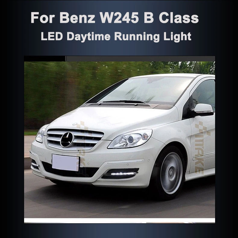 Автомобильный Стайлинг светодиодный дневные ходовые огни комплект для Benz W245 B класс B180/B150/B170/B200 2008 2009 2010 Габаритные огни Светодиодный дневной свет Противотуманные фары