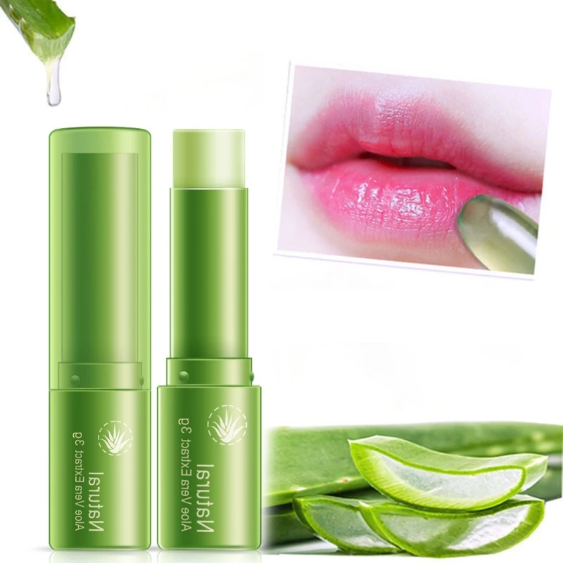 

1pc Moisture Melt Lip Balm Long-lasting Change Color Lipstick& Aloe Nonstick Cup Organic Lipbalm Lip Gloss Sense