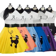 Hip Hop 50s Shop Girls Women Poodle Skirt Halloween Dance Costume