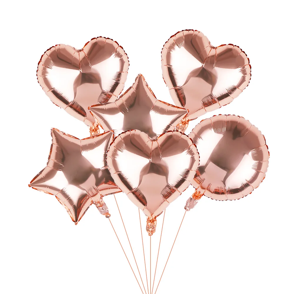 Золотой в виде Розы Пентагон круглый Алюминий фильм воздушный шар на свадьбу украшения свадебной церемонии празднование дня рождения 18