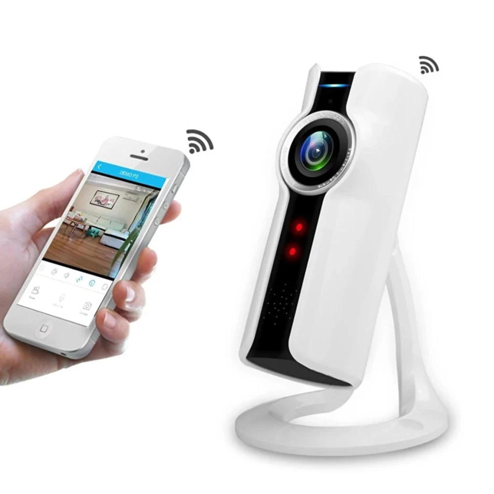 Achat Mode Panoramique Fisheye IP Caméra WIFI Sans Fil Mini Caméra de Surveillance 180 Degrés IP Webcam Wi Fi 720 p IP Cam