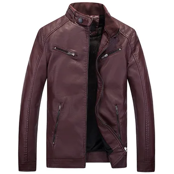 

2020 men leather PU locomotive leather cultivate one's morality fashion leather jacket
