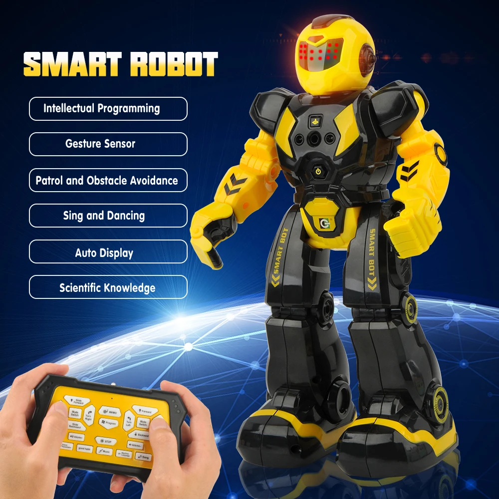 

Smart Robots Remote Control Toys For Kids Walking Dancing Singing Toy infrared Ray Control Robot with LED Light RC Robot Gifts