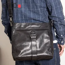 AETOO Leather oblique cross bag, men's head leather hand-caught shoulder bag, personality business casual bag