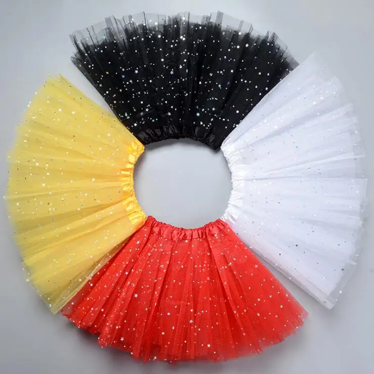 

Star Glitter Kids Baby Tutu Skirt For Girl Sequin 3 Layers Tulle pettiskirt Dance Ballet tutu