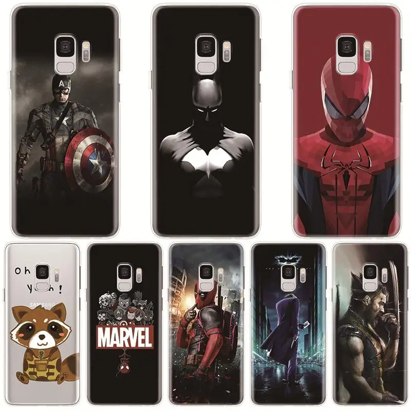 

Coque Case For Samsung Galaxy S9 S10 S8 S10e S6 S7 Edge Plus S5 Mini M10 M20 M30 Soft TPU Case Fashion Marvel Avengers Superhero