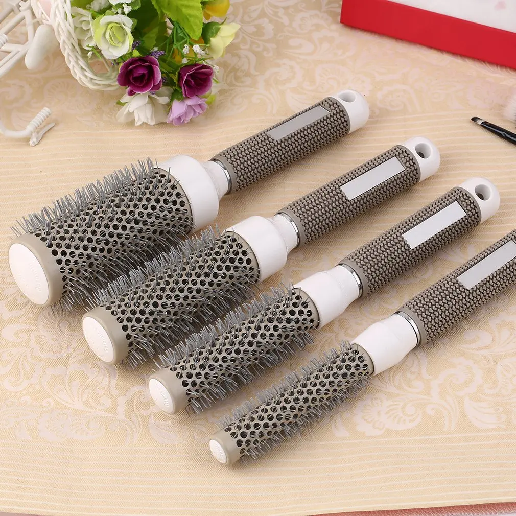 

5 Sizes Durable Ceramic Iron Round Comb Hair Dressing Brush Salon Styling Barrel