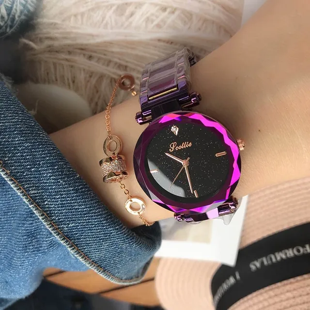 Luxury Fashion Ladies Watches Ultra Violet Women Elegant Casual Rhinestone Steel Luxury Fashion Ladies Watches Ultra Violet Women Elegant Casual Rhinestone Steel