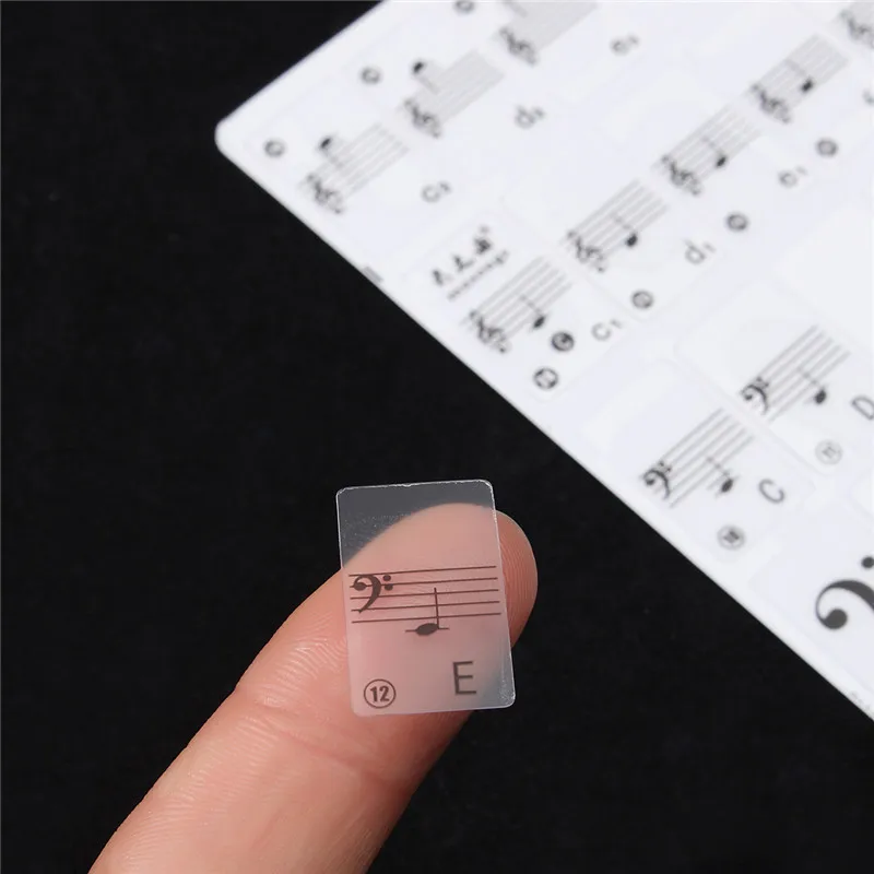 

Piano Accessories White Transparent Musical Note Sticker Piano Keyboard Sticker For 61 Keys Electronic Keyboard Piano