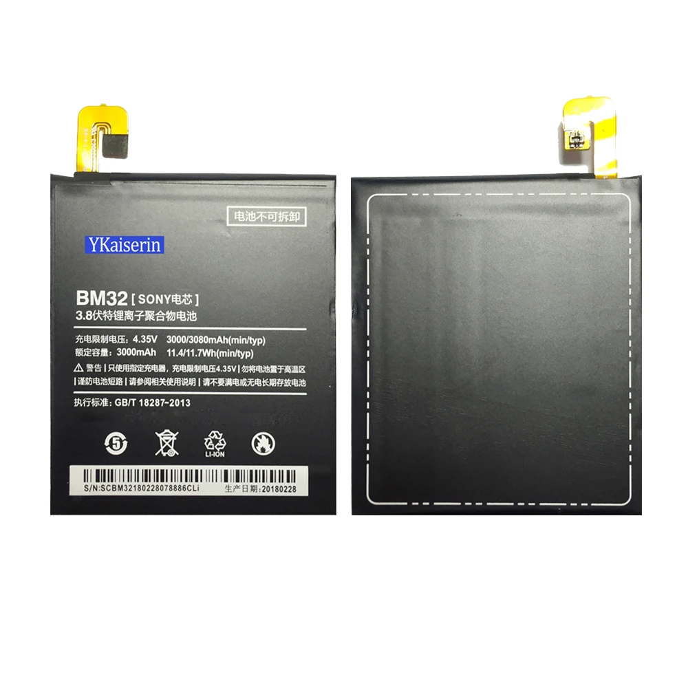 

Ykaiserin Replacement Cell Phone Battery 3000mAh For Xiaomi Mi 4 M4 Mi4 Rechargeable Li-ion Polymer Battery BM32