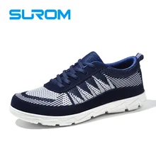 SUROM Male Shoes Sport Krasovki Breathable Men Casual Shoes Lace Up Mens Trainers Mesh Top Brand Tenis Shoes Men