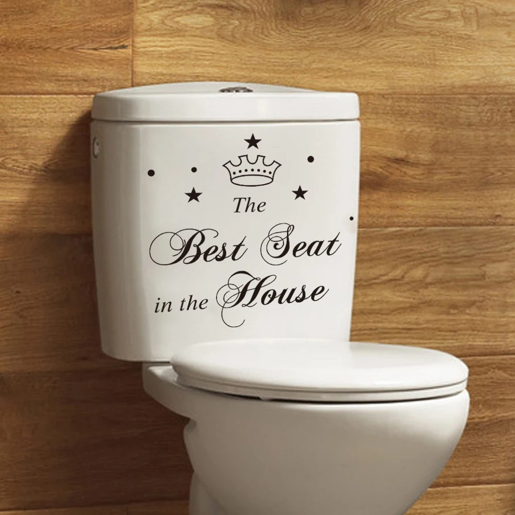 best seat Toilet Decal Vinyl For Shop Office Home Cafe Hotel Toilet Bathroom Wall Door Decoration Fun wallpaper
