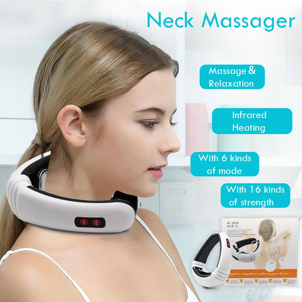 

Electric Pulse Back and Neck Massager Far Infrared Heating Pain Relief Tool Health Care Relaxation Multifunctional Physiotherap
