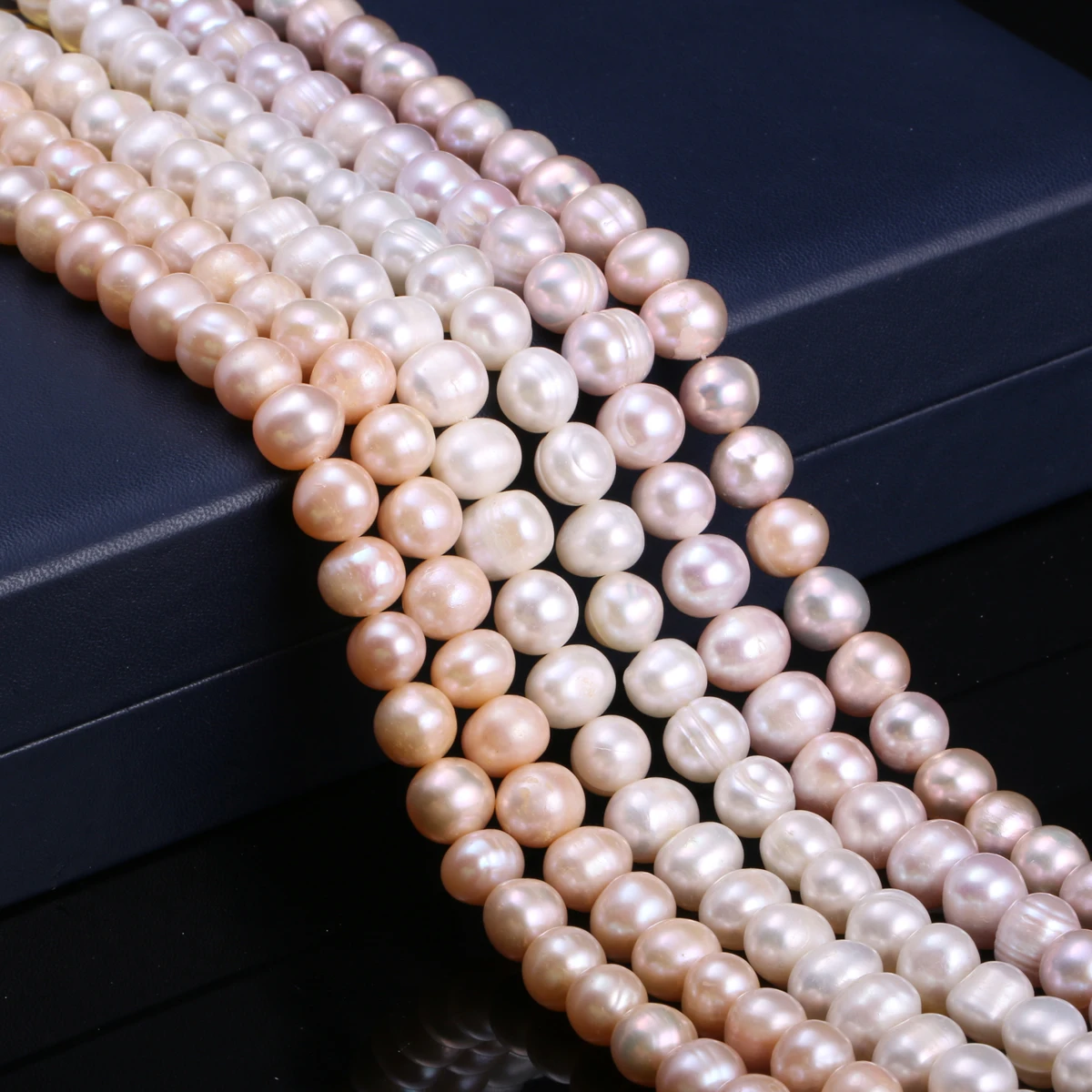 

Natural Freshwater Cultured Pearls Beads Round 100% Natural Pearls for Jewelry Making Necklace Bracelet 15 Inches Size 9-10mm
