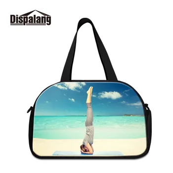 

Dispalang Superb Quality Printing Minimalist Lady Style Canvas Travel Duffel for Women Custom SportGym Bag with Shoe Compartment