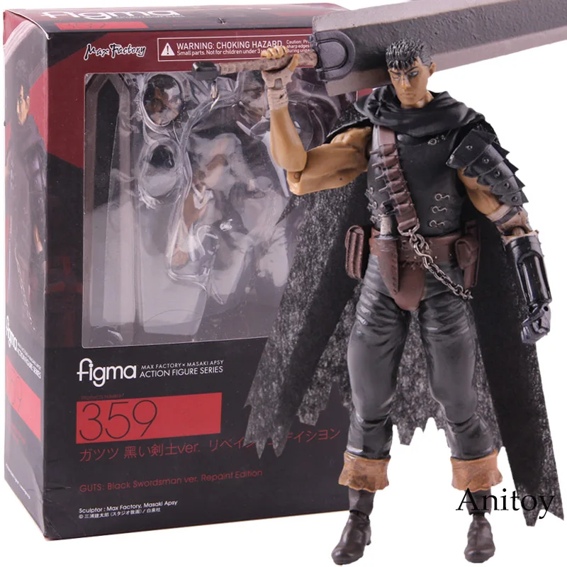 

Figma 359 Berserk Guts Black Swordsman Ver. Repaint Edition PVC Action Figure Collectible Model Toy