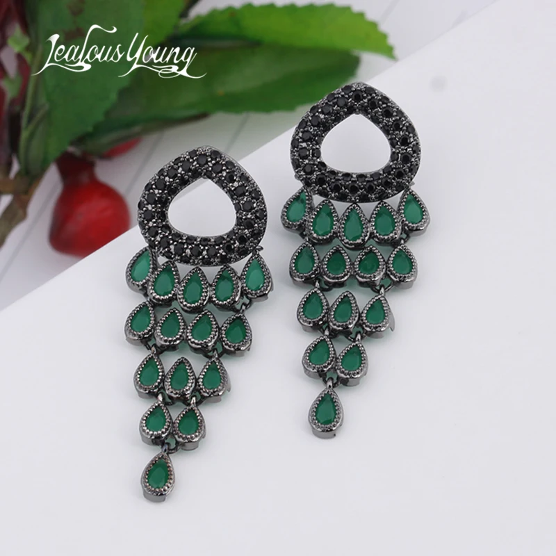 

Fashion Design Water Drop Earrings Cubic Zircon Vintage Style Long Earrings For Women Earrings Multicolor Fashion Jewelry AE242