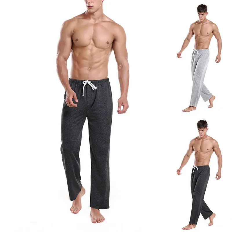 MoneRffi 2019 для мужчин однотонные удобные пижамы брюки для девочек мужской осень длинные домашние штаны s повседневное свободны